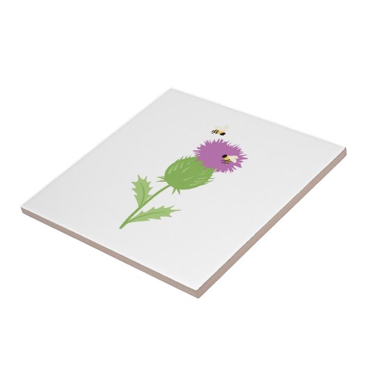 Thistle Bienen Fliese (Seite)