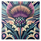Thistle Blume Art Deco Fliese (Vorderseite)