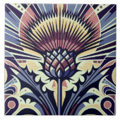 Thistle Blume Art Deco Fliese (Vorderseite)