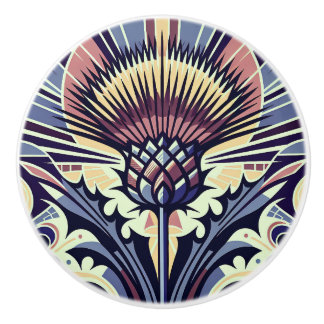 Thistle Blume Art Deco Keramikknauf