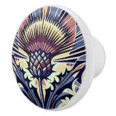 Thistle Blume Art Deco Keramikknauf (Rechts)