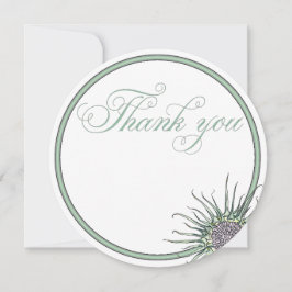 Thistle Blume Round Wedding Dankeschön Card Dankeskarte