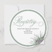 Thistle Blume Round Wedding Registry Card Einladung (Vorderseite)
