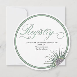 Thistle Blume Round Wedding Registry Card Einladung