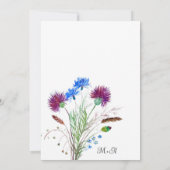 Thistle Botanical Elegante Einfache Hochzeit Einladung (Rückseite)