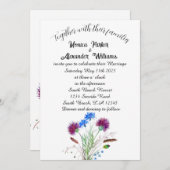Thistle Botanical Elegante Einfache Hochzeit Einladung (Vorne/Hinten)