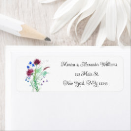 Thistle Botanical Watercolor Rücksendeadresse