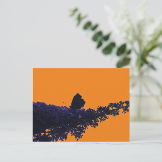 Thistle Butterfly on Butterfly Bush DIY Postcard Postkarte (Stehend Vorderseite)