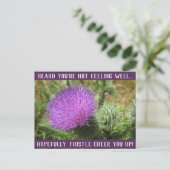 Thistle Chee up Get Well Postcard Postkarte (Stehend Vorderseite)