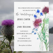 Thistle Cornflowers Wasserfarbe Rustikale Hochzeit Einladung