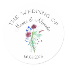 Thistle Floral Scottish Watercolor Wedding Party