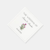 Thistle Floral Scottish Watercolor Wedding Party Serviette (Ecke)