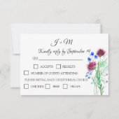 Thistle Floral Scottish Watercolor Wedding RSVP (Vorderseite)