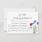 Thistle Floral Scottish Watercolor Wedding RSVP Karte (Vorderseite)