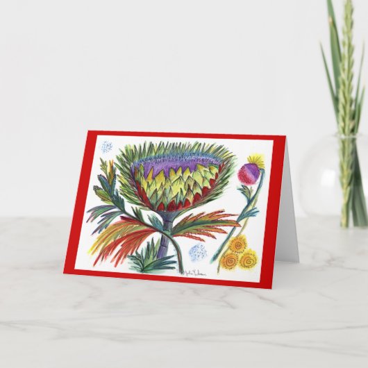Thistle Holiday Greeting Feiertagskarte (Vorderseite)