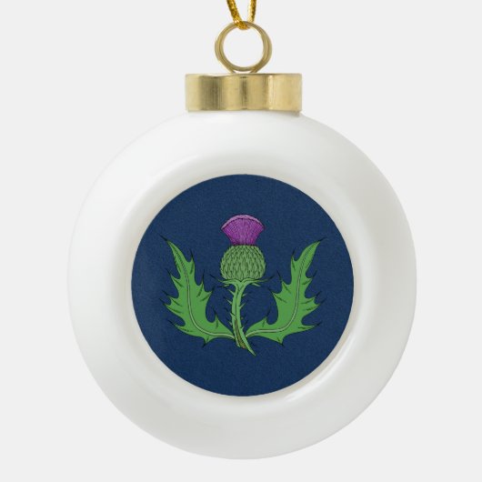 Thistle Keramik Ball Weihnachtsschmuck Kugel-Ornament (Vorderseite)