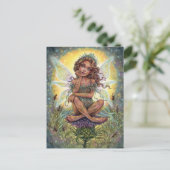 Thistle Landing Postcard Fairy Fantasy Blume Postkarte (Stehend Vorderseite)