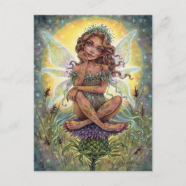 Thistle Landing Postcard Fairy Fantasy Blume Postkarte