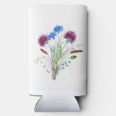 Thistle Lila florale Scotland Wasserfarbenhochzeit Selters Dosenkühler (Rückseite)