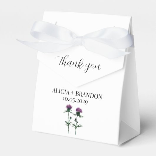 Thistle Lila Scottish Floral Modern Wedding Geschenkschachtel (Vorderseite)