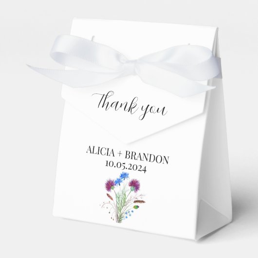 Thistle Lila Scottish Floral Modern Wedding Geschenkschachtel (Vorderseite)