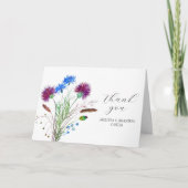 Thistle Lila Scottish Floral Wedding Vielen Dank Dankeskarte (Vorderseite)
