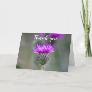 Thistle Lila Scottish Floral Wedding Vielen Dank Dankeskarte