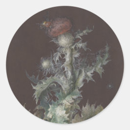 Thistle mit Insekten 1755 Johann C. Dietzsch Runder Aufkleber