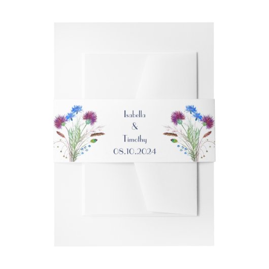 Thistle Purple Blumen Elegante Hochzeit Einladungsbanderole (Vorderseite Beispiel)