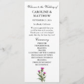 Thistle Purple Floral Elegant Modern Wedding Programm (Vorderseite)
