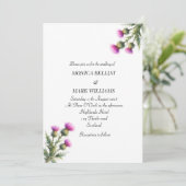 Thistle Purple Floral Scottish Simple Wedding Einladung (Stehend Vorderseite)
