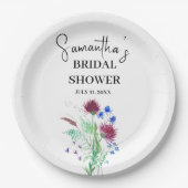 Thistle Purple Flowers Scottish Boho Brautparty Pappteller (Vorderseite)