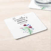 Thistle Purple Flowers Scottish Boho Brautparty Rechteckiger Pappuntersetzer (angewinkelt)