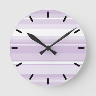 Thistle purple stripes runde wanduhr