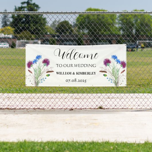 Thistle Scotland Blume Rustic Elegante Wedding Banner (Insitu)