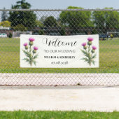Thistle Scotland Flowers Rustic Elegant Wedding Banner (Insitu)