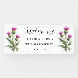 Thistle Scotland Flowers Rustic Elegant Wedding Banner