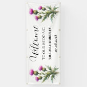 Thistle Scotland Flowers Rustic Elegant Wedding Banner (Vertikal)