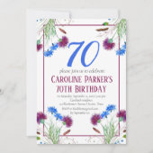 Thistle Scottish 70 th Birthday Lila Floral Einladung (Vorderseite)