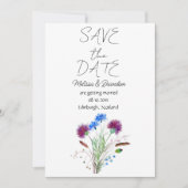 Thistle Scottish Floral Blume Rustic Wedding Einladung (Vorderseite)