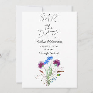 Thistle Scottish Floral Blume Rustic Wedding Einladung