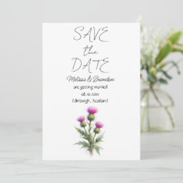 Thistle Scottish Floral Flowers Rustic Wedding  Einladung