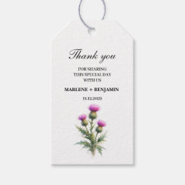 Thistle Scottish Floral Watercolor Flowers Wedding Geschenkanhänger