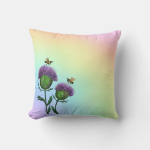 Thistle und Bienen Kissen