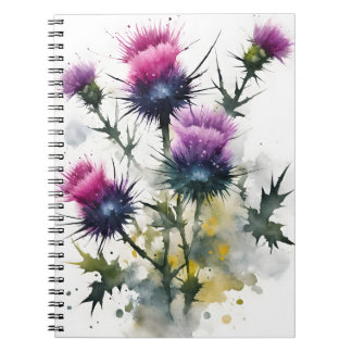 Thistle - Watercolor flowers Notizblock