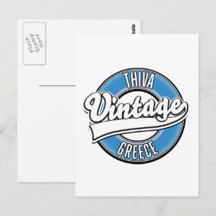 Thiva Greece Vintages Logo Postkarte