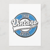 Thiva Greece Vintages Logo Postkarte (Vorderseite)