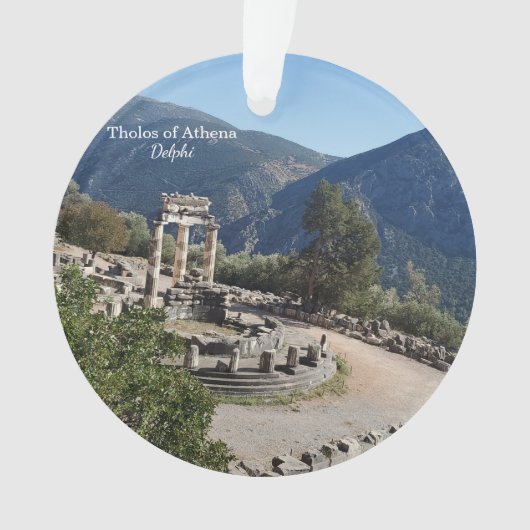 Tholos der Athena Delphi Griechenland Souvenir Wei Ornament (Vorderseite)