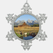 Thomas A. Moulton Barn Schneeflocken Zinn-Ornament (Vorderseite)