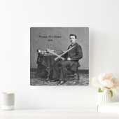 Thomas Alva Edison, 1878 Quadratische Wanduhr (Zuhause)